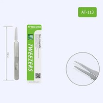 ATTEN-스테인레스 스틸 족집게 둥근 뾰족한 팔꿈치 머리 정밀 휴대 전화 컴퓨터 수리 도구 액세서리, (202520846)AT-113