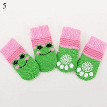 강아지 양말 귀여운 애완견 양말 프린트 안티 슬립 강아지 신발 소형견 스피츠 요크 보호 제품 치와와, 05 5_03 L