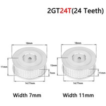 타이밍풀리 24 개 톱니 2gt 밍 풀리 보어 4mm 10mm 폭 2GT 동기 벨트 AF 1, 06 Bore 10mm_02 11mm
