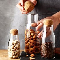 PK글로벌 빈티지한 보틀 케니스터 다용도 병마개 유리병 코르코마개 물병, 1개, 700ml
