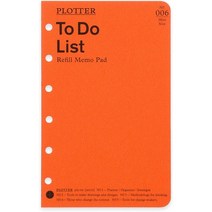 일본직발송 3. 미니 6 홀 크기 PLOTTER 플로터 TODO 목록 메모 패드 시스템 수첩 리필 777 B077FHSKQT, One Size, One Color