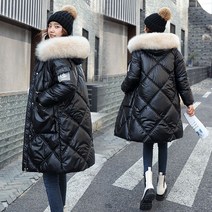 여자롱패딩 여자패딩코트 슬림 퀄팅 22FW 다운 퍼카라 후드 유광 큰사이즈