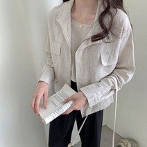 여성 린넨 야상 숏자켓 자켓 여자 가디건 점퍼 여름 341540