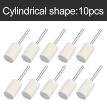 양모 펠트 장착 연마 버핑 휠 10 개 OD 3-20mm Dremel 드릴 로타리 공구 3mm 생크용 그라인딩 헤드, 01 Cylindrical 10pcs_07 12mm