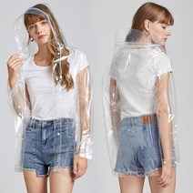 판초우의 레인코트 우비 우의 비옷 패션 짧은 남성과 여성의 레인 커버 비옷 투명 모자 이동식