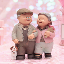 부모님선물 도자기 인형 행복한 노부부, 1.산책, 1.산책(혼합색상)