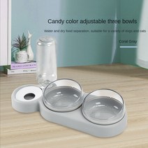 애완 동물 강아지 고양이 그릇 더블 자동 피더 개 스테인레스 스틸 마시는 용품, [01] General purpose for, [07] Elegant Gray Adjusta