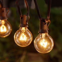 25Ft G40 Globe Bulb String Lights with 25 Glass Vintage Bulb Outdoor Patio Garden Garland Decorative, EUPowerPlug220V_15M 50 Bulbs