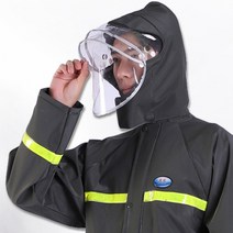 낚시복 레인슈트 방수복 우비 선상 바다 긴팔, 블랙 투명 가림막