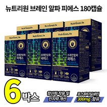 [ 인지력 개선 + 항산화 ] 정우성 뉴트리원 브레인 알파 피에스 PS 포스파티딜 포스타티딜 세린 비타민 E 이 기억력 두 뇌 영양제 인지발달 두뇌발달 두뇌건강 인지력향상, 180캡슐 (3개월분), 6박스, 24g