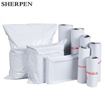 SHERPEN 50pcs 화이트 메일 가방 익스프레스 봉투 저장 택배 우편 자기 접착 인감 플라스틱 포장 주머니, [20] 50pcs 45x60cm
