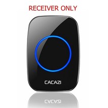 무선 초인종 도어벨 무선벨 cacazi 60 종소리 5 볼륨 방수 버튼 300m 원격 led 라이트 홈 스마트 미국 eu 영국 플러그 수신기, 블랙 리시버, 우리를