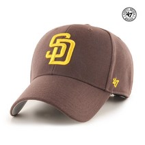 47BRAND 샌디에고 파드리스 야구 모자 47MVP 다크브라운 스트랩 프리사이즈
