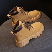 QiYuQoo 영국 플랫폼 마틴 여성 부츠 클래식 빅 헤드 쇼트 부츠 레이스 업 대황 부츠 조커 캐주얼 신발 여성