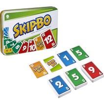 Skip Bo 카드 게임 성인 및 가족의 밤을 위한 선물 어린이 및 성인 게임 2~6명의 플레이어 보관 틴 박스 [아마존 독점]