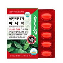 [수다하우스] 혈당매니저 바나바60정 당질커팅제 바나바잎 추출물 비타민B1 아연 셀레늄 크롬, 1개, 60정