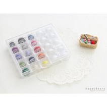 재봉실세트 - 미싱보빈(25컬러)/보빈케이스+실감은 보빙 25개/25구 북알케이스/색색의 인기컬러 봉제사, - 미싱보빈(25컬러)/보빈케이스+실감은 보빙 25개