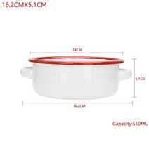 1 개 에나멜 더블 귀 깊은 접시 베이킹 트레이 과자 비스킷 베이킹 케이크 팬 음식 접시 저장 트레이 식탁, 16.2CMX5.1CM