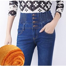 오토바이 방한바지 기모 라이딩진 바이크 방한복하이 웨이스트 스키니 플리스 안감 캐주얼 청바지 여성용, [08] 33, 01 blue Winter