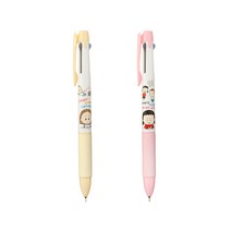 제노 다색펜 앵그리 리틀 걸 0.38mm 3색 볼펜, 살구