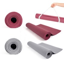 프로스펙스 PVC 필라테스 홈트레이닝매트 5mm 요가 운동용, 와인