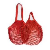 재사용 가능한 휴대용 그물 가방 과일 야채 보관 친환경 면 접이식 메쉬 가방 쇼핑용 20 가지 색상, S-10x35x38cm, Red 03