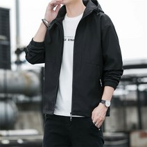 오버클래쓰 남성 아우터 자켓 루즈핏 바람막이 긴팔 후드 롱 기본