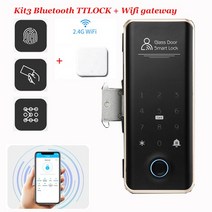 디지털 키 지문 유리문 도어락TTLOCK 원격 잠금 장치 유리 도어 용 스마트 나무 문 동적 코드 자동 디지털, 03 Kit3_06 Type F or G