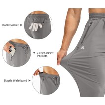 URBEST 남성용 스트레치 골프 바지 지퍼 포켓 슬림핏 운동용 스웨트팬츠 .. 정품보장