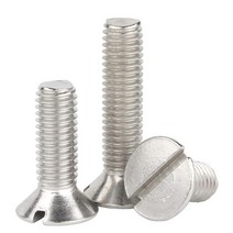 M2 50개 접시 머리 일자 볼트 GB68 스테인리스 스틸 서스 304 플랫 카운터 싱크 헤드 나사 볼트, M2 (50pcs), 4mm