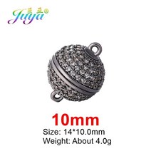 Juya-수제 비즈 쥬얼리 결과 4 가지 크기의 강한 자석 걸쇠 및 후크 여성을 위한 크리스탈 진주 팔찌 목걸이 만들기, [01] As Photo, [08] Metal Black 10mm