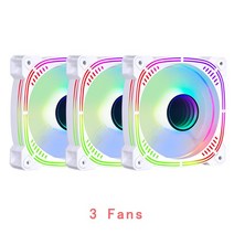 CPU 쿨러 수냉 커스텀 컴퓨터 팬 아우라 싱크 컨트롤러, 2.3Fans - A-RGB - WHITE