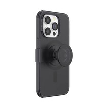 PopSockets 아이폰 14 프로 케이스 휴대폰 그립 및 슬라이드 포함 MagSafe와 호환 아이폰 14 프로용 폰 케이스 무선 충전 호환 - 블랙 반투명