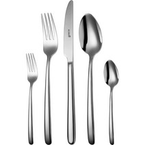 Sola Donau 네덜란드 솔라 수저 세트 주방 식기 커트러리 유광 나이프 포크 스푼, 6명 - 24파트
