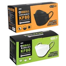 엠플러스 KF80 마스크 개별포장 대형 블랙 화이트, KF80화이트 1매입x100