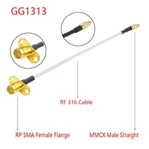 유니파잉2pcs MMCX to SMA/RPSMA 암 플랜지 패널 마운트 RG316 피그 테일 FPV 안테나 연장 코드 TBS Unify, 02 RPSMA F to MMCX M_07 50CM