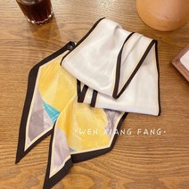 가을스카프 롱 가을 패션 봄가을 리본 작은 머리띠 실크 스카프