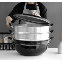 킹크랩찜기 대형찜솥 랍스타 대게 만두 큰냄비 찜통 업소용 3단, 다용도 3단 찜기 28cm, 1개