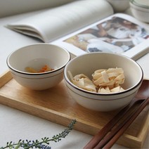 무난한 무지 줄라인 혼족 공기 대접 1P 돈까스집 신혼부부 도자기그릇 아이밥공기 다이어트공기 밥그릇, 대접/그린