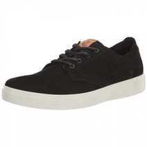 ECCO 남성용 소프트 클래식 플레인 토 타이 스니커즈 블랙/라이온 누벅, Black/Lion Nubuck, 10-10.5