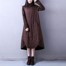 여성 패딩 원피스 누빔 퀼팅 키큰여자 박스형 원피스