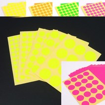 컬러 라벨스티커 원형 10매 스티커소량 태권도칭찬스티커 동그라미스티커 분류스티커 참잘했어요스티커, 17mm - 핑크