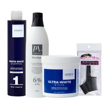 엠씨베스 탈색제 500g + 산화제 랜덤발송 1000ml + 안티옐로 샴푸 250ml + 염색 시술 도구 5종 세트, 1세트