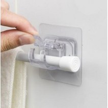 빌레뜨 투명 부착식 커튼봉 브라켓, 투명화이트, 3개