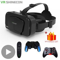 오큘러스 스마트글래스 VR게임 전화 모바일 폰용 3d 가상 현실 vr 컨트롤러가있는 7 인치 헤드셋 헬멧 wirth real viar 고글, 박스 054 리모컨 포함