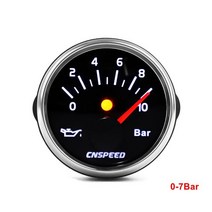 유면계 유량계 12v /24V 2 "52mm 레이싱 카 오일 압력 게이지 0-10bar 0-80psi 오일 압력 게이지 센서, 01 Oil Pressure Bar