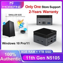 미니피씨 MOREFINE-M6S 미니 PC 게이밍 컴퓨터 인텔 N5105 8G LPDDR4 128GB/256GB Window10 pro 4K 60Hz HDMI windows 11, [03] UK, [02] 8G 64GB