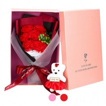 생일 꽃 꽃다발 졸업 입학 졸업식 선물 입학식 여친 프로포즈 발렌타인데이 화이트데이 비누, 카네이션비누꽃-레드