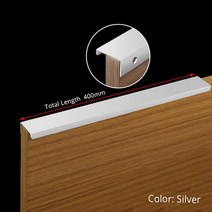 터닝도어 손잡이 방문 문고리 잠금핀 폴딩 히든 도어 옛날 가구 kak 패션 블랙 숨겨진 캐비닛 핸들 알루미늄 합금 주방 핸들 찬장 서랍 룸 하드웨어, 은색 길이 400mm