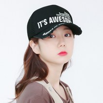 라핑 잇츠 어썸 메쉬캡 워싱 데미지 레터링 빈티지 볼캡